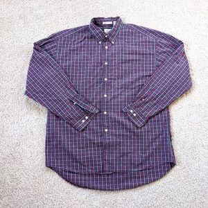 Gap Button Up Long Sleeve Shirt Men's XL Red Green Plaid